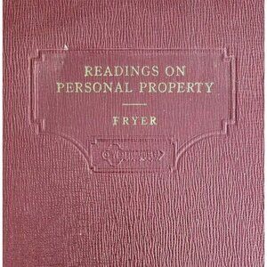 1938 Readings On Personal Property Laws 3rd Edition HC Book William Fryer WHBS